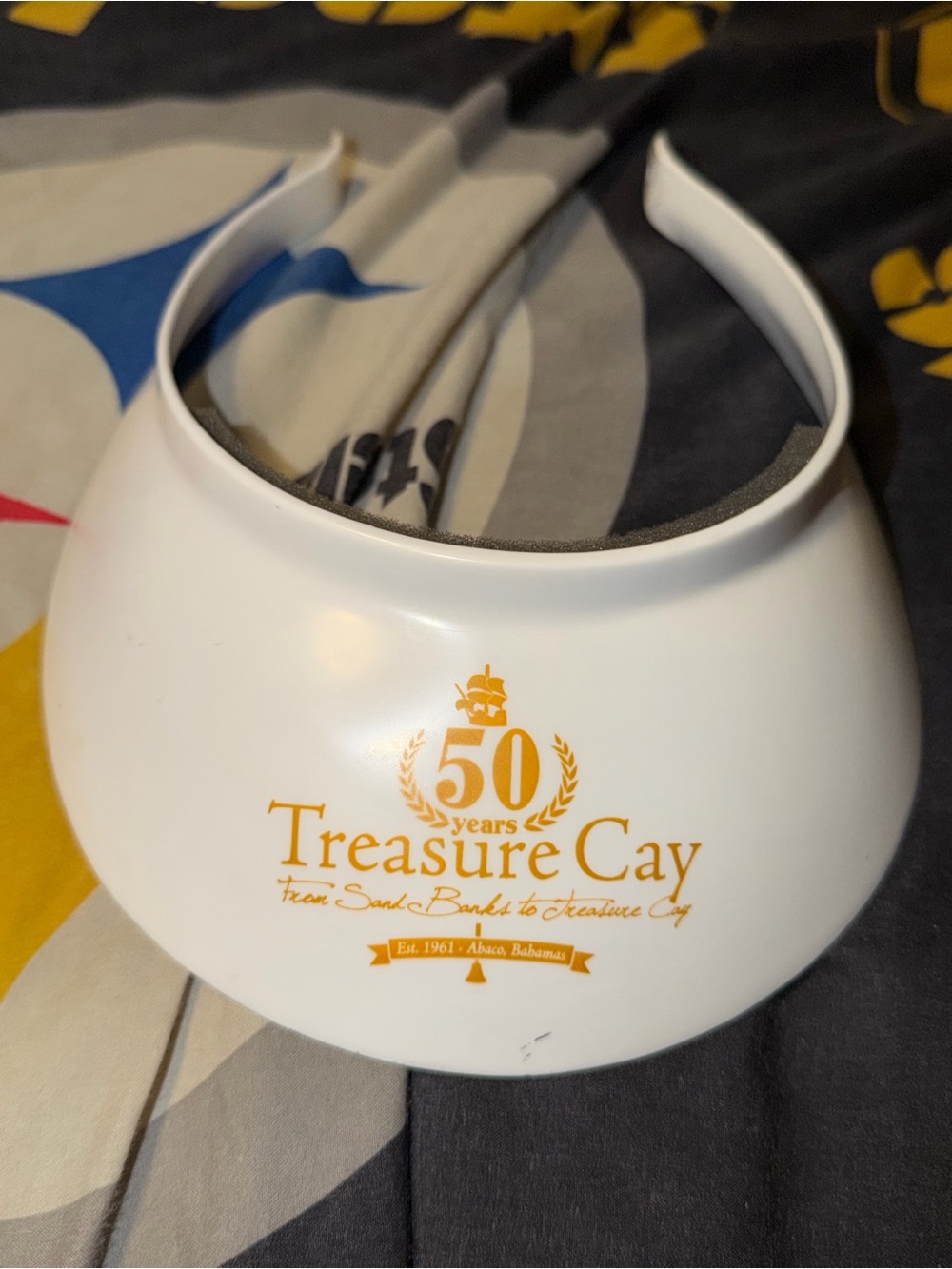 Treasure Clay Abaco Bahamas Comfort Visor Hat Cap Travel Collectible Vintage Use